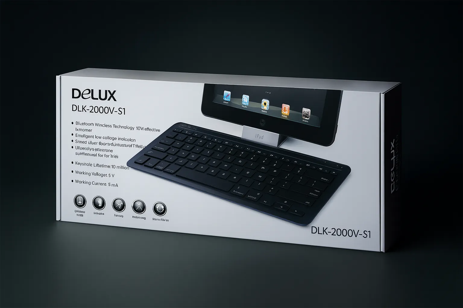 لوحة مفاتيح Delux DKL-2000V+S1 Bluetooth Keyboard