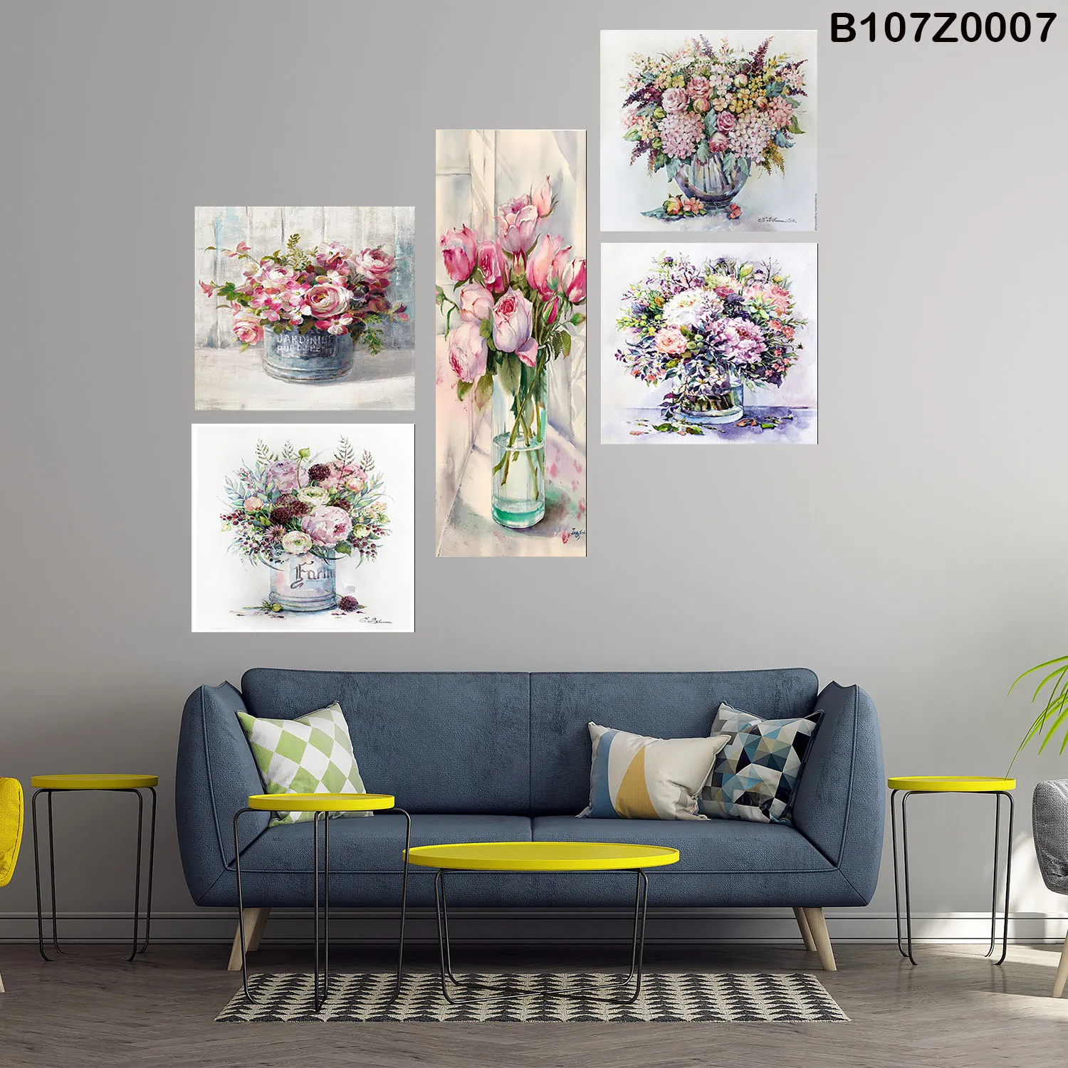 لوحة جدارية ورود طبيعية بتفاصيل فنية أنيقة