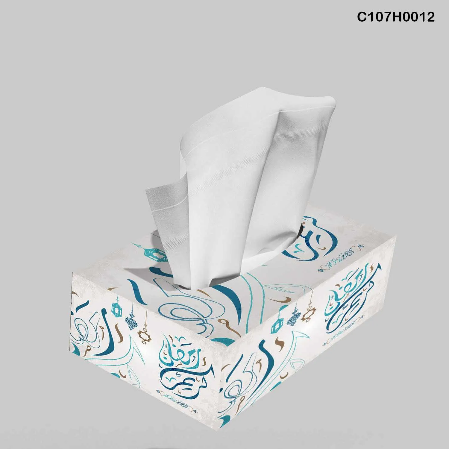 علبة محارم طباعة ديجيتال زخرفة رمضانية ناعمة