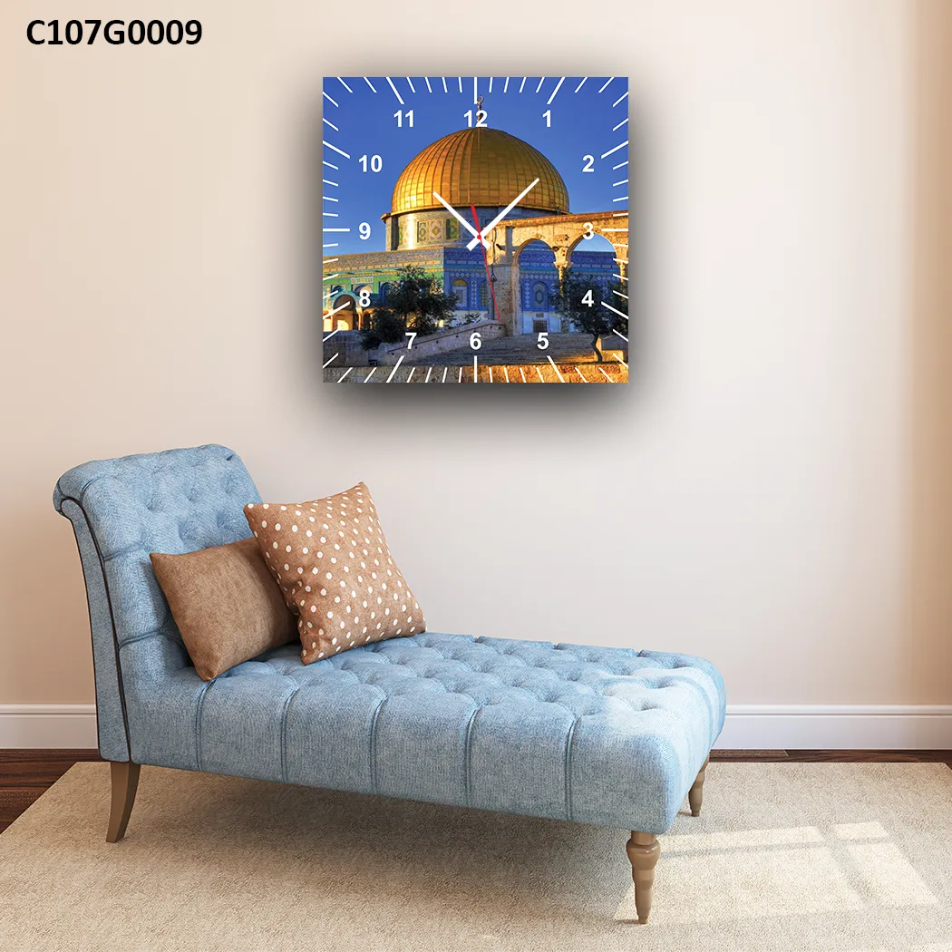 ساعة قبة الصخرة ضوء المساء