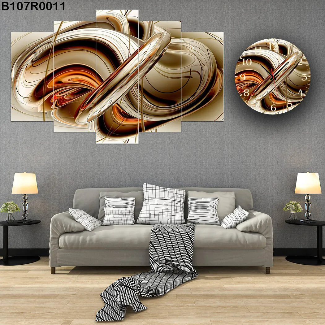 لوحة ديكور تجريدية حديثة بانعكاسات لامعة وتصميم انسيابي