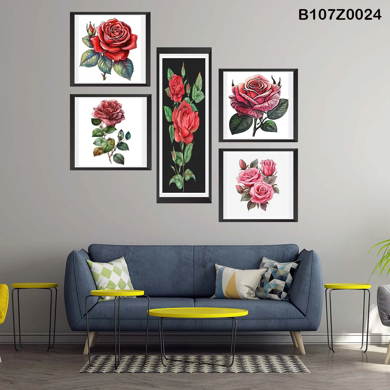 لوحة جدارية باقات ورد كلاسيكية جميلة